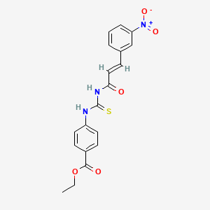 molecular formula C19H17N3O5S B3690770 ethyl 4-({[(2E)-3-(3-nitrophenyl)prop-2-enoyl]carbamothioyl}amino)benzoate 
