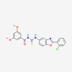 molecular formula C23H18ClN3O4S B3690792 N-{[2-(2-chlorophenyl)-1,3-benzoxazol-5-yl]carbamothioyl}-3,5-dimethoxybenzamide 