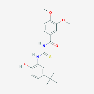 molecular formula C20H24N2O4S B3690827 N-[(5-tert-butyl-2-hydroxyphenyl)carbamothioyl]-3,4-dimethoxybenzamide 