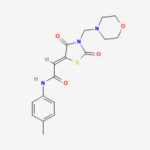 molecular formula C17H19N3O4S B3690830 N-(4-methylphenyl)-2-[3-(4-morpholinylmethyl)-2,4-dioxo-1,3-thiazolidin-5-ylidene]acetamide 