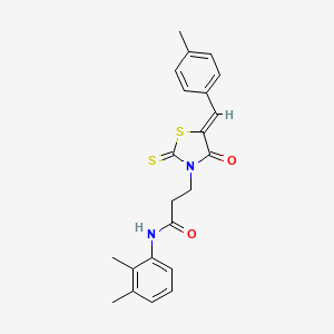 molecular formula C22H22N2O2S2 B3690914 N-(2,3-dimethylphenyl)-3-[5-(4-methylbenzylidene)-4-oxo-2-thioxo-1,3-thiazolidin-3-yl]propanamide 