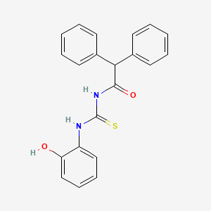 molecular formula C21H18N2O2S B3690992 N-{[(2-hydroxyphenyl)amino]carbonothioyl}-2,2-diphenylacetamide 