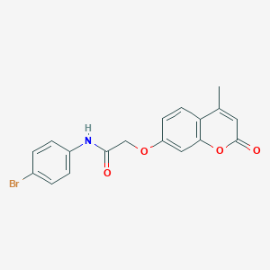 molecular formula C18H14BrNO4 B3691011 N-(4-bromophenyl)-2-((4-methyl-2-oxo-2H-chromen-7-yl)oxy)acetamide 