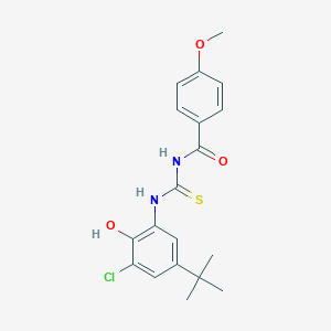 molecular formula C19H21ClN2O3S B3691038 N-[(5-tert-butyl-3-chloro-2-hydroxyphenyl)carbamothioyl]-4-methoxybenzamide 