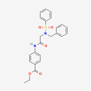 molecular formula C24H24N2O5S B3691043 ethyl 4-{[N-benzyl-N-(phenylsulfonyl)glycyl]amino}benzoate 