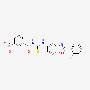 molecular formula C22H15ClN4O4S B3691069 N-({[2-(2-chlorophenyl)-1,3-benzoxazol-5-yl]amino}carbonothioyl)-2-methyl-3-nitrobenzamide 