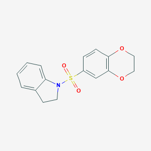 molecular formula C16H15NO4S B369111 1-(2,3-Dihydro-1,4-benzodioxin-6-ylsulfonyl)indoline CAS No. 485770-60-3