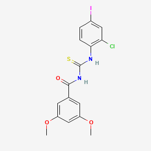 molecular formula C16H14ClIN2O3S B3691147 N-[(2-chloro-4-iodophenyl)carbamothioyl]-3,5-dimethoxybenzamide 