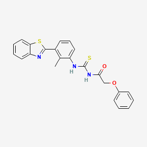 molecular formula C23H19N3O2S2 B3691152 N-{[3-(1,3-benzothiazol-2-yl)-2-methylphenyl]carbamothioyl}-2-phenoxyacetamide 