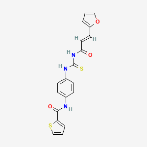 molecular formula C19H15N3O3S2 B3691214 N-[4-({[(2E)-3-(furan-2-yl)prop-2-enoyl]carbamothioyl}amino)phenyl]thiophene-2-carboxamide 