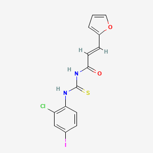 molecular formula C14H10ClIN2O2S B3691257 N-{[(2-chloro-4-iodophenyl)amino]carbonothioyl}-3-(2-furyl)acrylamide 