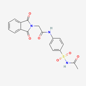 molecular formula C18H15N3O6S B3691268 N-{4-[(acetylamino)sulfonyl]phenyl}-2-(1,3-dioxo-1,3-dihydro-2H-isoindol-2-yl)acetamide 