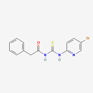molecular formula C14H12BrN3OS B3691274 N-[(5-bromopyridin-2-yl)carbamothioyl]-2-phenylacetamide 