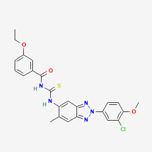 molecular formula C24H22ClN5O3S B3691301 N-({[2-(3-chloro-4-methoxyphenyl)-6-methyl-2H-1,2,3-benzotriazol-5-yl]amino}carbonothioyl)-3-ethoxybenzamide 