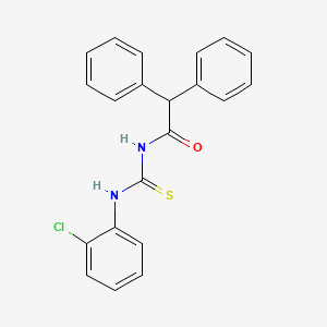 molecular formula C21H17ClN2OS B3691302 N-[(2-chlorophenyl)carbamothioyl]-2,2-diphenylacetamide 