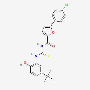 molecular formula C22H21ClN2O3S B3691304 N-[(5-tert-butyl-2-hydroxyphenyl)carbamothioyl]-5-(4-chlorophenyl)furan-2-carboxamide 