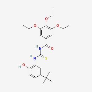 molecular formula C24H32N2O5S B3691311 N-[(5-tert-butyl-2-hydroxyphenyl)carbamothioyl]-3,4,5-triethoxybenzamide 