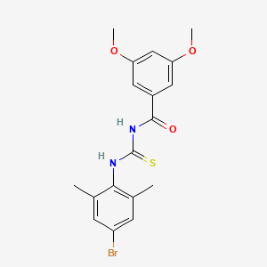 molecular formula C18H19BrN2O3S B3691377 N-[(4-bromo-2,6-dimethylphenyl)carbamothioyl]-3,5-dimethoxybenzamide 