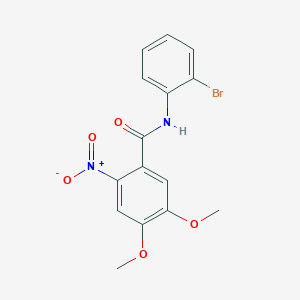 molecular formula C15H13BrN2O5 B3691429 N-(2-bromophenyl)-4,5-dimethoxy-2-nitrobenzamide 