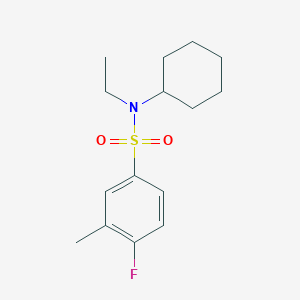 molecular formula C15H22FNO2S B369146 Cyclohexylethyl[(4-fluoro-3-methylphenyl)sulfonyl]amine CAS No. 898654-76-7