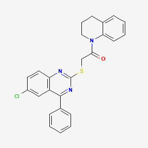 molecular formula C25H20ClN3OS B3691481 6-chloro-2-{[2-(3,4-dihydroquinolin-1(2H)-yl)-2-oxoethyl]thio}-4-phenylquinazoline 