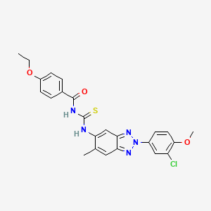 molecular formula C24H22ClN5O3S B3691487 N-({[2-(3-chloro-4-methoxyphenyl)-6-methyl-2H-1,2,3-benzotriazol-5-yl]amino}carbonothioyl)-4-ethoxybenzamide 