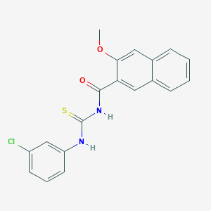 molecular formula C19H15ClN2O2S B3691490 N-[(3-chlorophenyl)carbamothioyl]-3-methoxynaphthalene-2-carboxamide 