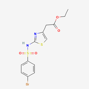 molecular formula C13H13BrN2O4S2 B3691547 ethyl (2-{[(4-bromophenyl)sulfonyl]amino}-1,3-thiazol-4-yl)acetate 