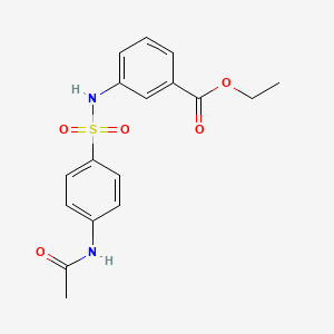 molecular formula C17H18N2O5S B3691605 ethyl 3-({[4-(acetylamino)phenyl]sulfonyl}amino)benzoate 