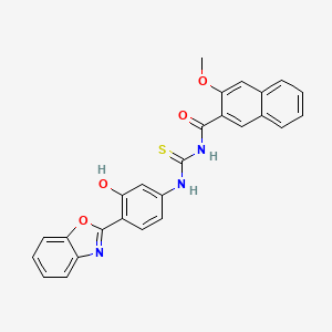 molecular formula C26H19N3O4S B3691616 N-({[4-(1,3-benzoxazol-2-yl)-3-hydroxyphenyl]amino}carbonothioyl)-3-methoxy-2-naphthamide 