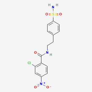 molecular formula C15H14ClN3O5S B3691625 N-[4-(AMINOSULFONYL)PHENETHYL]-2-CHLORO-4-NITROBENZAMIDE 