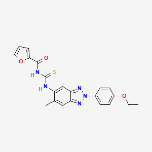 molecular formula C21H19N5O3S B3691648 N-[[2-(4-ethoxyphenyl)-6-methylbenzotriazol-5-yl]carbamothioyl]furan-2-carboxamide 
