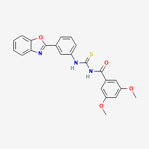 molecular formula C23H19N3O4S B3691665 N-{[3-(1,3-benzoxazol-2-yl)phenyl]carbamothioyl}-3,5-dimethoxybenzamide 