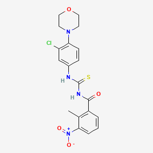 molecular formula C19H19ClN4O4S B3691681 N-{[3-chloro-4-(morpholin-4-yl)phenyl]carbamothioyl}-2-methyl-3-nitrobenzamide 