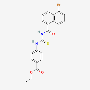 molecular formula C21H17BrN2O3S B3691694 ethyl 4-({[(5-bromo-1-naphthoyl)amino]carbonothioyl}amino)benzoate 