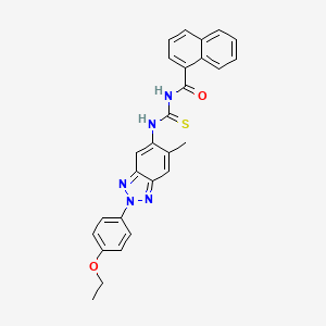 molecular formula C27H23N5O2S B3691704 N-({[2-(4-ethoxyphenyl)-6-methyl-2H-1,2,3-benzotriazol-5-yl]amino}carbonothioyl)-1-naphthamide 