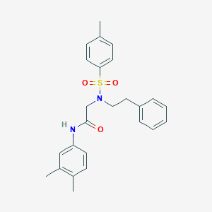 molecular formula C25H28N2O3S B3691733 N-(3,4-dimethylphenyl)-2-[(4-methylphenyl)sulfonyl-(2-phenylethyl)amino]acetamide 