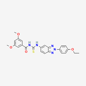 molecular formula C24H23N5O4S B3691747 N-{[2-(4-ethoxyphenyl)-2H-benzotriazol-5-yl]carbamothioyl}-3,5-dimethoxybenzamide 