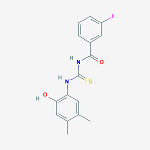 molecular formula C16H15IN2O2S B3691768 N-[(2-hydroxy-4,5-dimethylphenyl)carbamothioyl]-3-iodobenzamide 