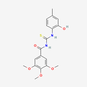 molecular formula C18H20N2O5S B3691793 N-[(2-hydroxy-4-methylphenyl)carbamothioyl]-3,4,5-trimethoxybenzamide 