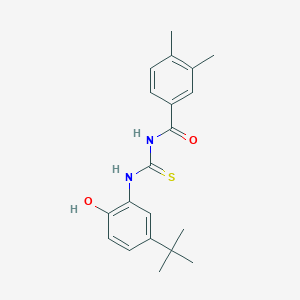 molecular formula C20H24N2O2S B3691812 N-[(5-tert-butyl-2-hydroxyphenyl)carbamothioyl]-3,4-dimethylbenzamide 