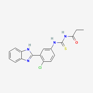 molecular formula C17H15ClN4OS B3691822 N-({[3-(1H-benzimidazol-2-yl)-4-chlorophenyl]amino}carbonothioyl)propanamide 