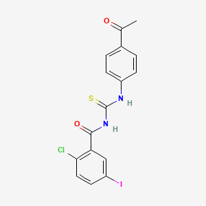 molecular formula C16H12ClIN2O2S B3691836 N-[(4-acetylphenyl)carbamothioyl]-2-chloro-5-iodobenzamide 