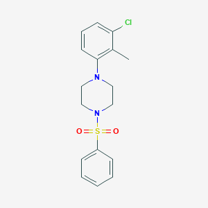 molecular formula C17H19ClN2O2S B369185 1-(3-Chloro-2-methylphenyl)-4-(phenylsulfonyl)piperazine CAS No. 886144-96-3