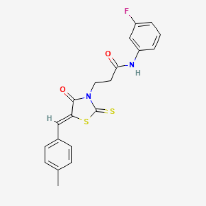 molecular formula C20H17FN2O2S2 B3691863 N-(3-fluorophenyl)-3-[5-(4-methylbenzylidene)-4-oxo-2-thioxo-1,3-thiazolidin-3-yl]propanamide 