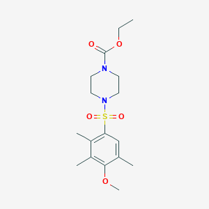 molecular formula C17H26N2O5S B369187 Ethyl 4-[(4-methoxy-2,3,5-trimethylphenyl)sulfonyl]piperazinecarboxylate CAS No. 701224-97-7