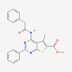 molecular formula C23H19N3O3S B3691894 Methyl 5-methyl-2-phenyl-4-[(2-phenylacetyl)amino]thieno[2,3-d]pyrimidine-6-carboxylate 