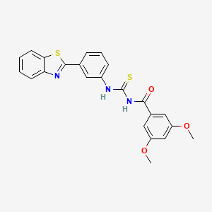 molecular formula C23H19N3O3S2 B3691902 N-{[3-(1,3-benzothiazol-2-yl)phenyl]carbamothioyl}-3,5-dimethoxybenzamide 