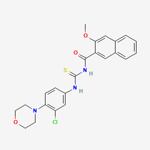 molecular formula C23H22ClN3O3S B3691903 N-({[3-chloro-4-(4-morpholinyl)phenyl]amino}carbonothioyl)-3-methoxy-2-naphthamide 