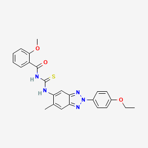 molecular formula C24H23N5O3S B3691911 N-{[2-(4-ethoxyphenyl)-6-methyl-2H-benzotriazol-5-yl]carbamothioyl}-2-methoxybenzamide 